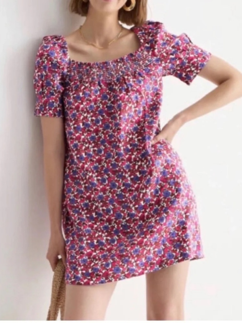 J Crew - Afternoon Linen Dress in Berry size XXS